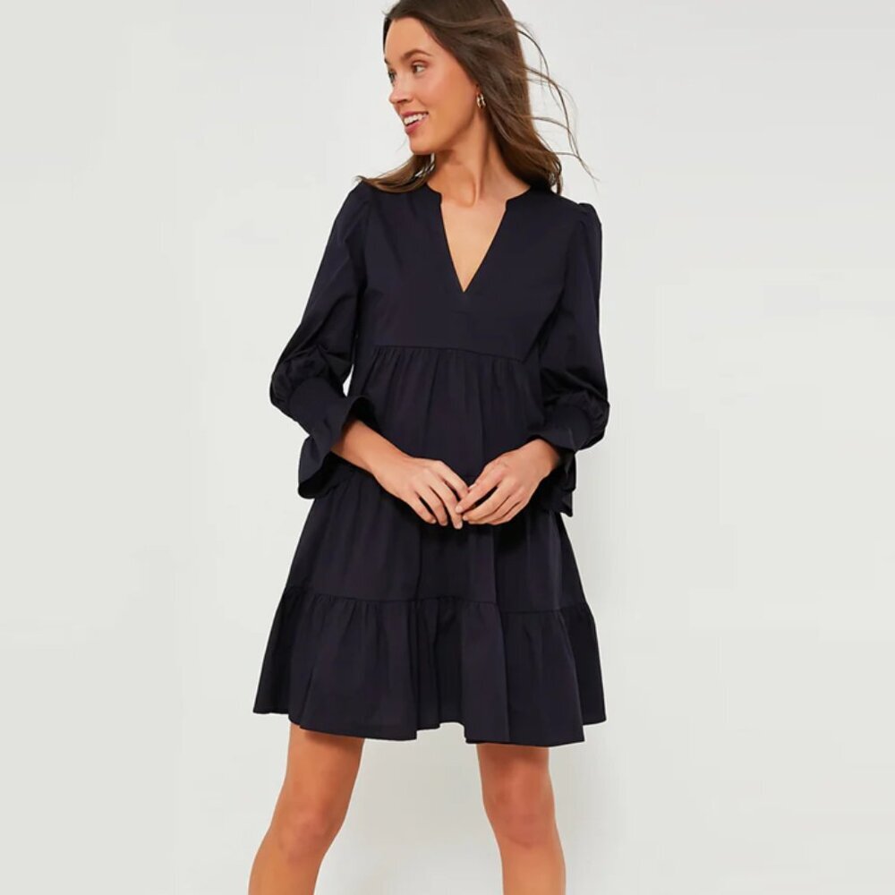 Pomander Place by Tuckernuck Navy Cotton Poplin Kenzo Dress sz XL EUC